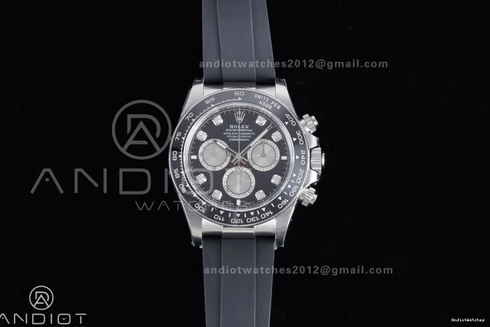 Diamonds SoftTouch Oysterflex Dial Strap Silver 816 Black (Weighted) VS4131 on 1:1 Best V2 126519 VSF Daytona Edition 1103